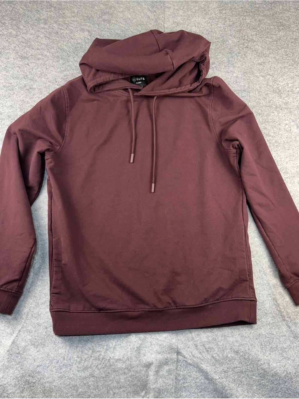 Burgundy Hoodie CUTS Classic Men’s Large Polished Stretch Pullover